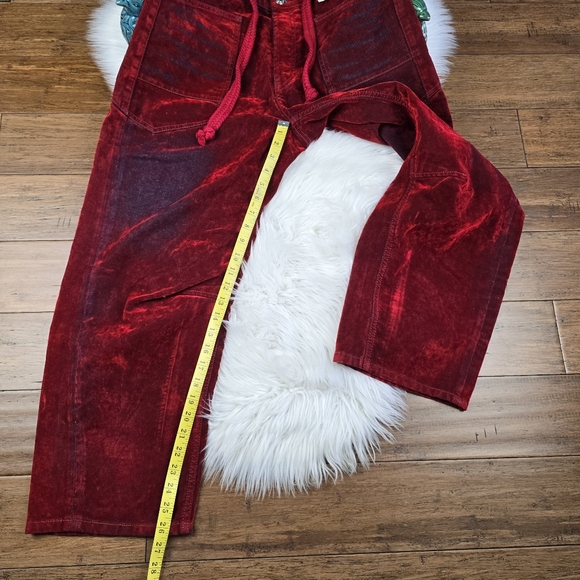 We The Free RARE Red Rio Flocked Moxie Barrel Jeans 28 - Picture 7 of 14